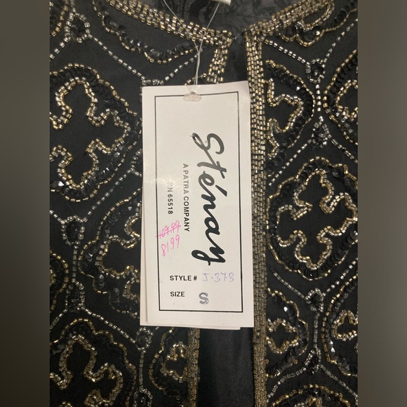 Women's STENAY VINTAGE Handmade Silk Beaded Tunic Jacket NWT - Picture 4 of 14